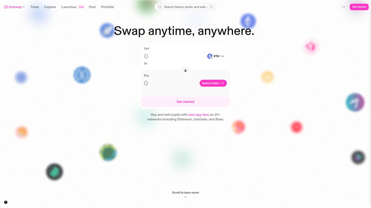 Uniswap's app itemises price impact and fees before a swap is signed